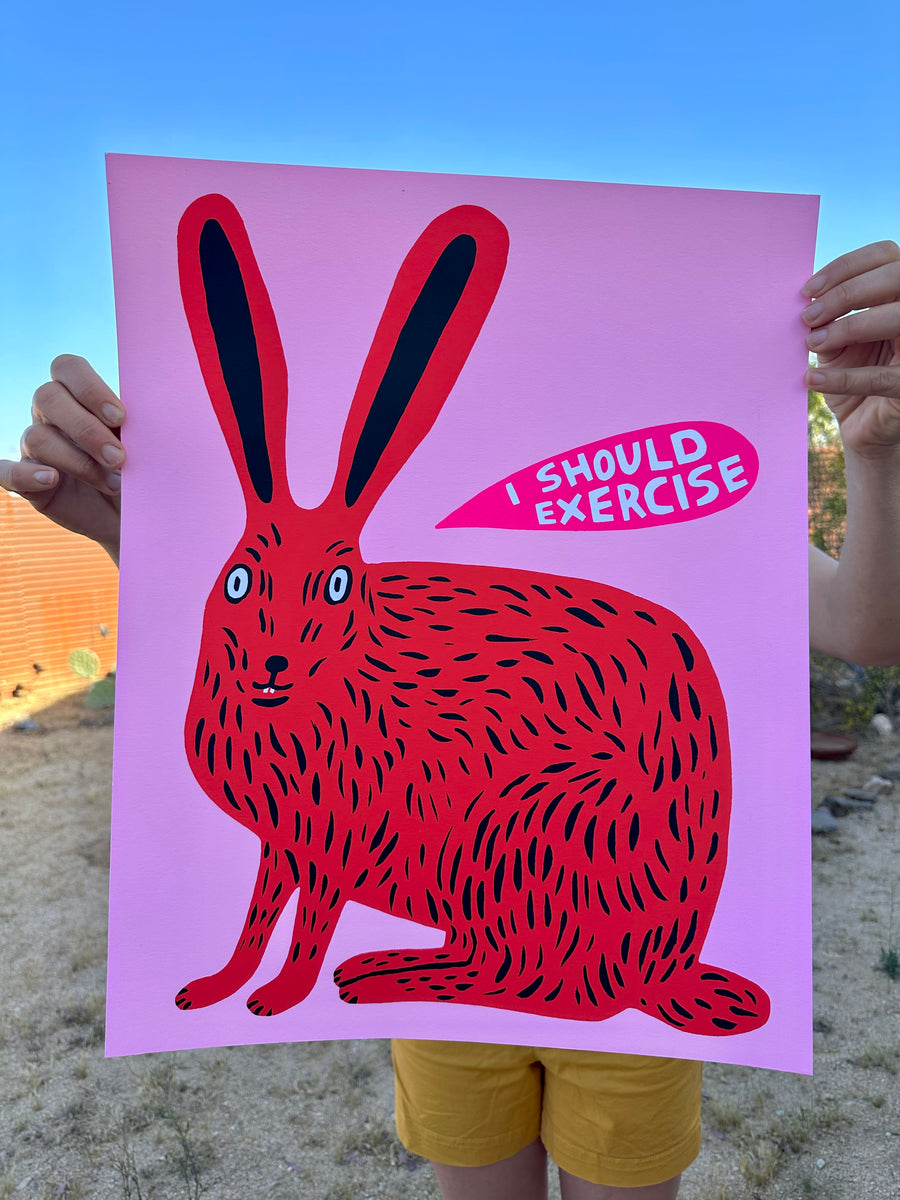 (Martha Rich) I Should exercise Rabbit print
