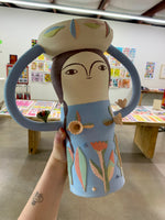 (Heidi Anderson) Blue Flower Lady Vase