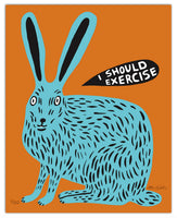 (Martha Rich) I Should exercise Rabbit print (framed)