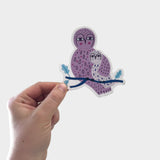 Purple Mom Owl Sticker