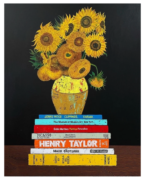 (Jonathan Edelhuber) "Still Life With Van Gogh Flowers on Art Books"