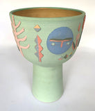 (Heidi Brit Anderson) Green Pot with Lion and Horse